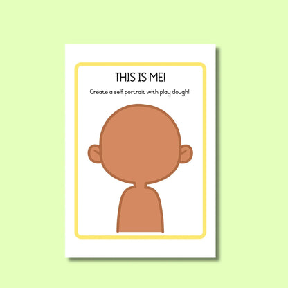 Classroom self-portrait play dough activity printable with blank face template for kids