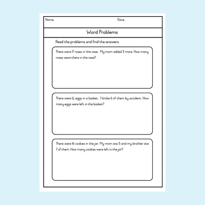 Word Problems Worksheets