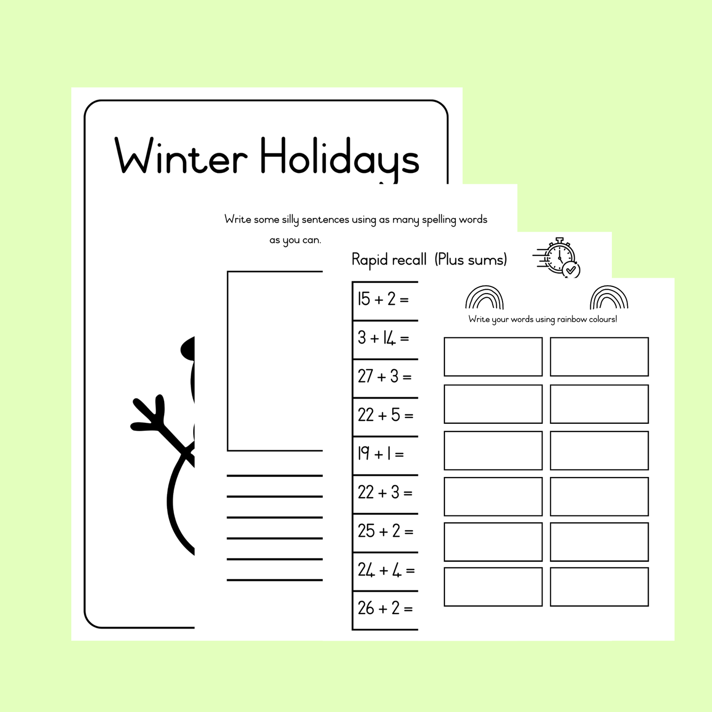 Grade 2 Winter Holiday Workbook