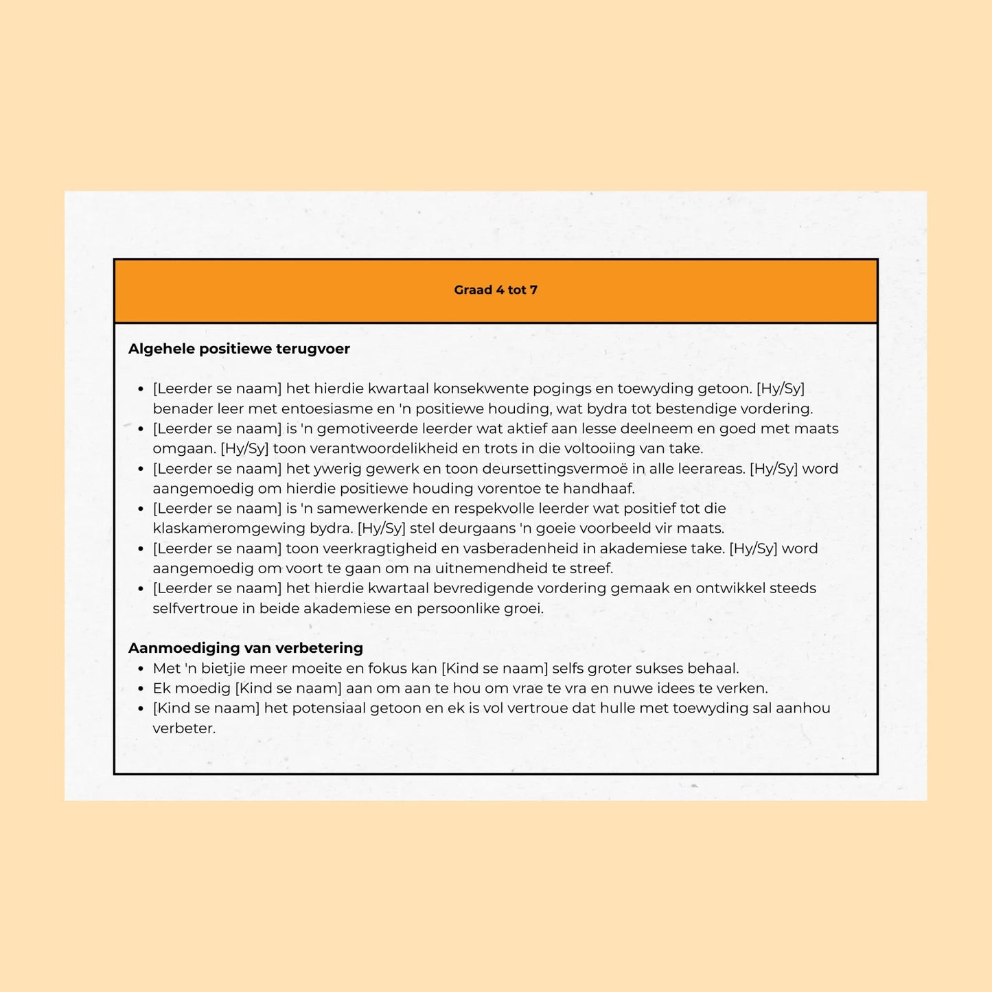 Rapport Komentaarbank Graad 4 tot 7