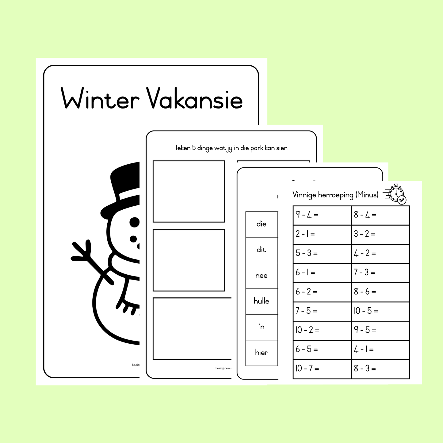 Graad 1 Winter Vakansie Werkboek