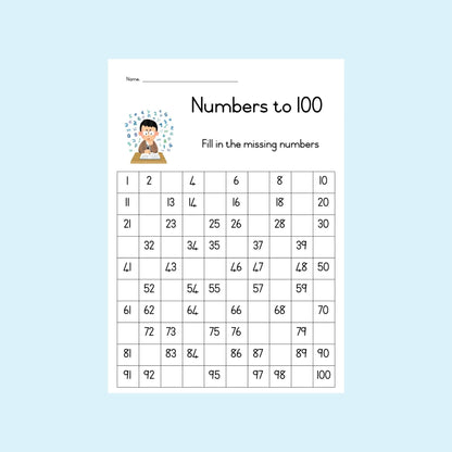 Fill in the missing number - English and Afrikaans
