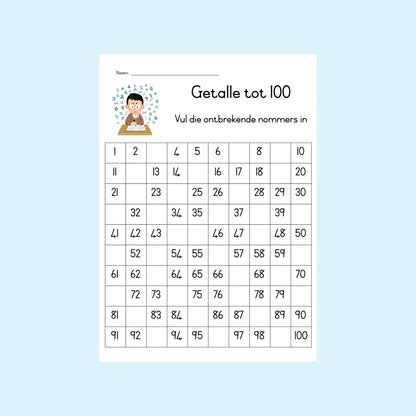 Fill in the missing number - English and Afrikaans