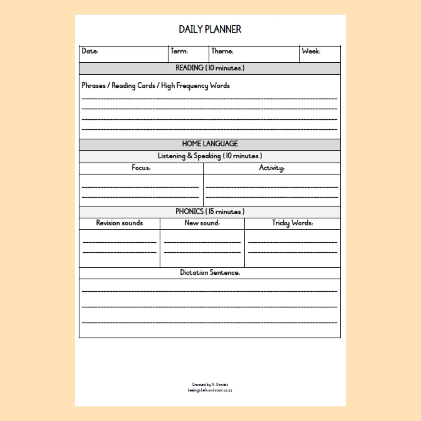 DAILY PLANNER (DAISY)