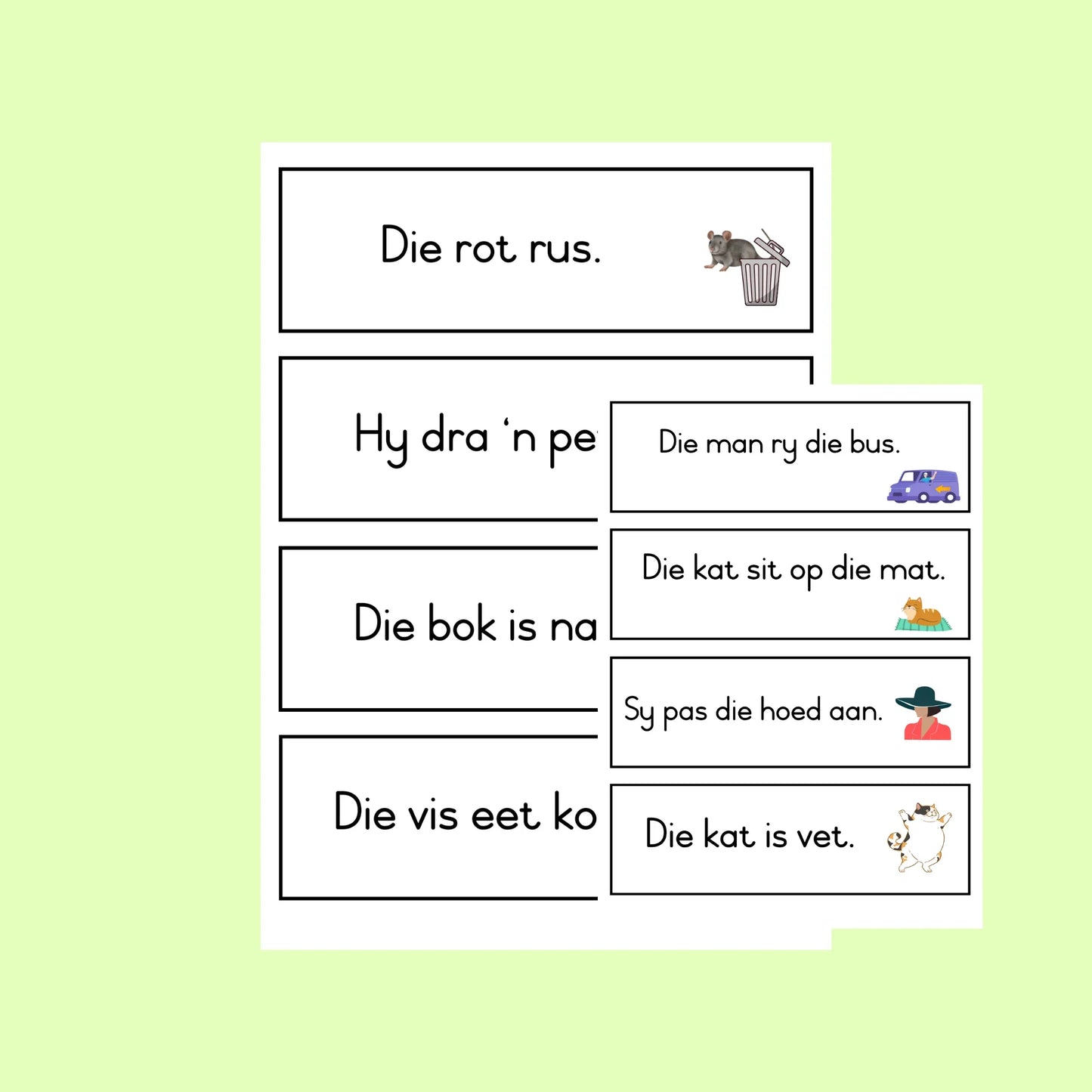 CVC Sentences Afrikaans