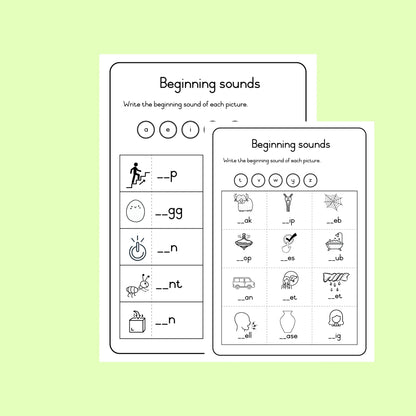 Beginning Sounds Worksheet