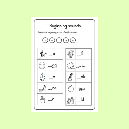 Beginning Sounds Worksheet