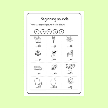 Beginning Sounds Worksheet
